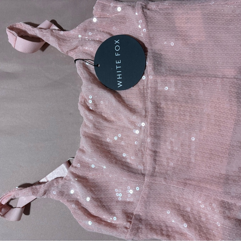 White Fox Boutique Pink Sequin Top